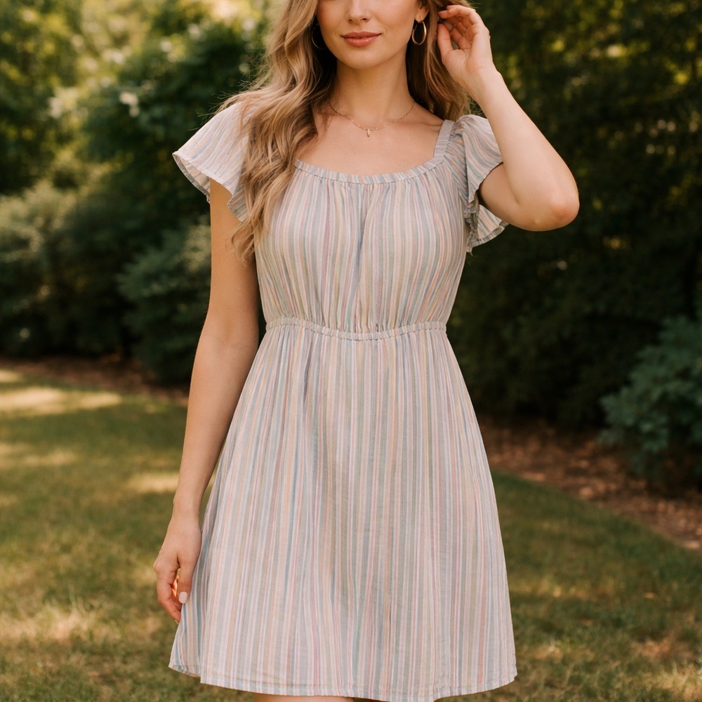 Lane Bryant colorful stripe linen blend dress size 18/20